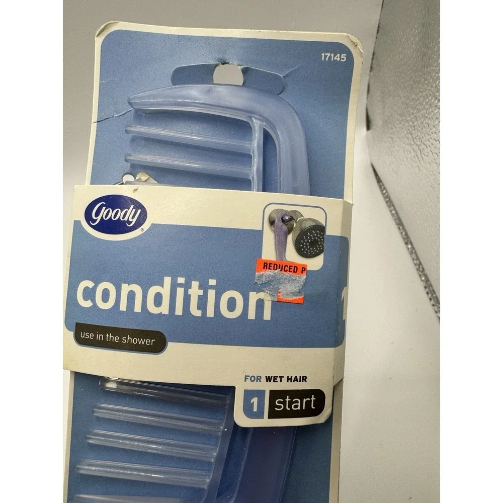 GOODY Ouchless Condition Detangling Comb for Wet Hair Flexible Teeth Blue 1a